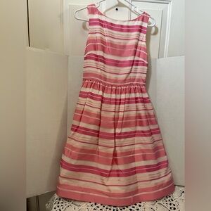 Lilly Pulitzer Pink Striped Fit-and-Flare silk Dress